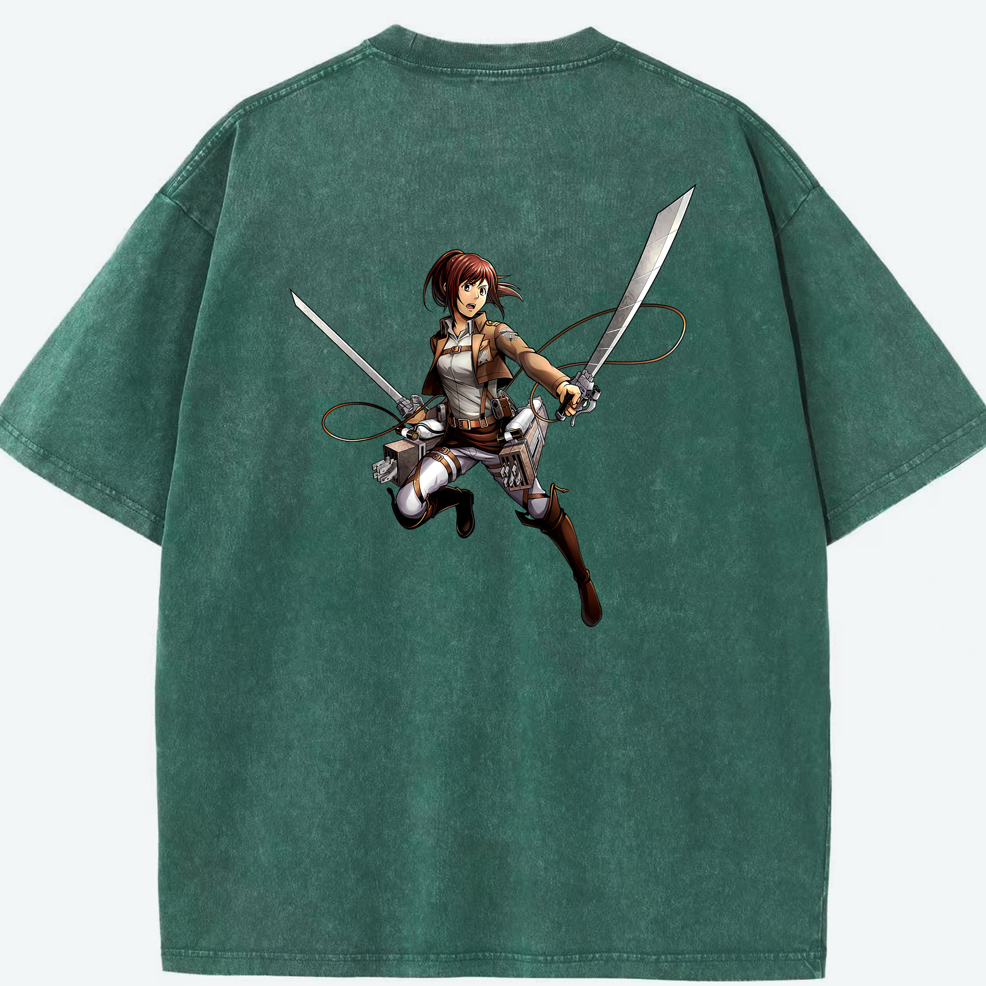 （画像用） 進撃の巨人 サシャ·ブラウス Attack on Titan Sasha Blaus 綿100% ヴィンテージ風 半袖Tシャツ（背面プリント）
